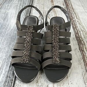 KAREN (KS) SCOTT NEEMA Gray Womens Beaded Strapped Shoe 6M